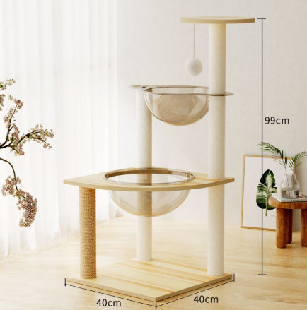 Cat Tree Space Capsule Villa Toy